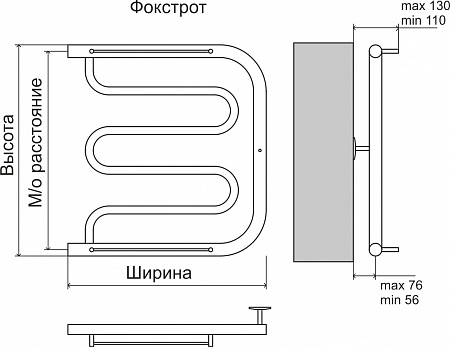 Фокстрот AISI 32х2 500х400 Полотенцесушитель  TERMINUS Армавир - фото 4