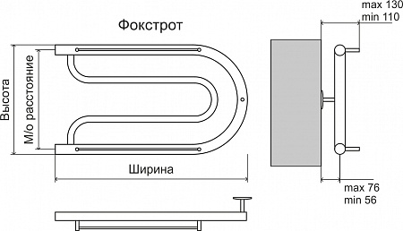 Фокстрот AISI 32х2 320х700 Полотенцесушитель  TERMINUS Армавир - фото 3