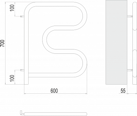 Электро 25 F-обр 600х600 поворотный Полотенцесушитель TERMINUS Армавир - фото 3