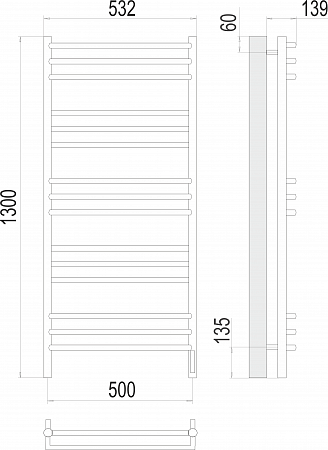 Прато П15 500х1300 электро (sensor quick touch) Полотенцесушитель  TERMINUS Армавир - фото 3